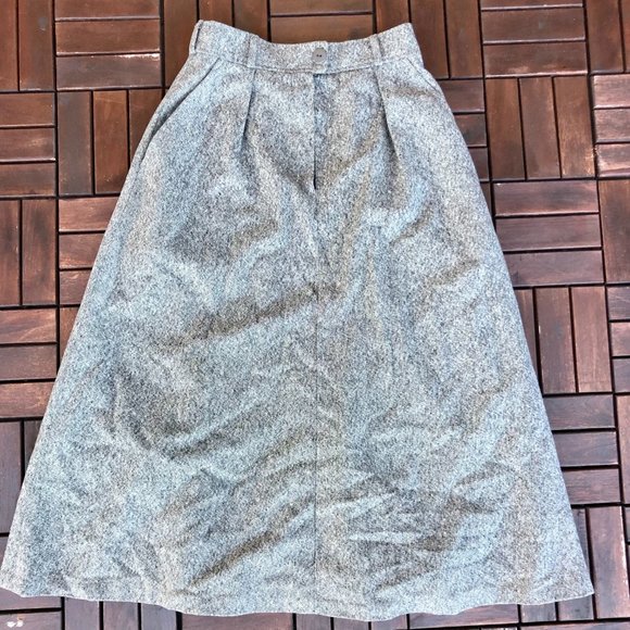 VTG CAROLINE ROHMER Paris Tweed Wool SKIRT Size XS Made in France - Picture 2 of 10